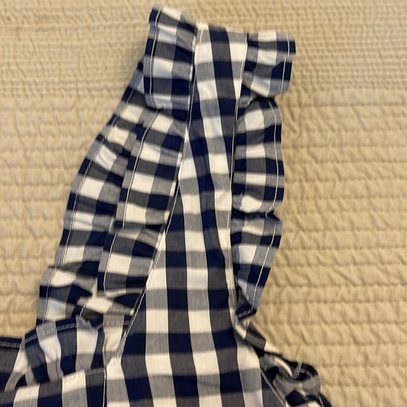 J.Crew, size 12, navy and white gingham, ruffled mini dress - Picture 5 of 9